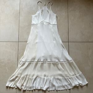 RAGA Anthropologie White Racerback White Slip Dress Size XS